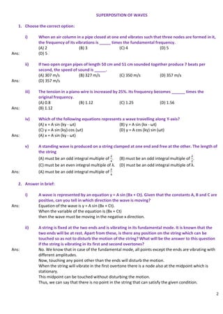 PHYSICS MAHARASHTRA STATE BOARD CHAPTER 6 - SUPERPOSITION OF WAVES ...