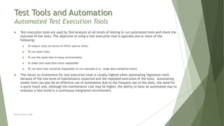 Chapter 6 - Test Tools and Automation | PPT