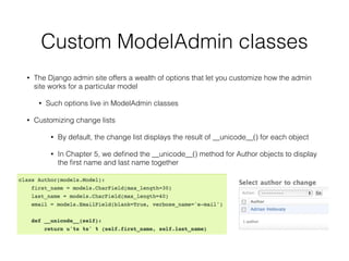 Chapter 6 the django admin site | PDF