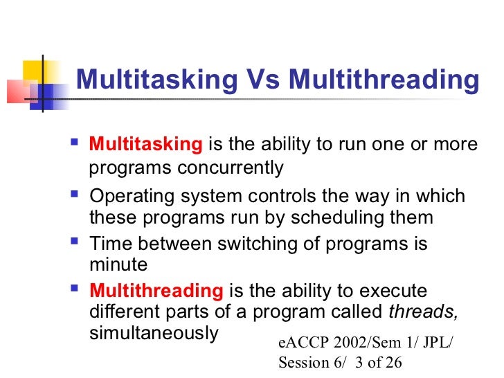 Operating System Difference Between Multitasking Multithreading And