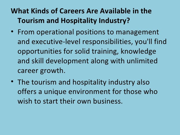 chapter 6 tourism and hospitality career pathway and entrepreneurship hospitality and tourism management jobs
