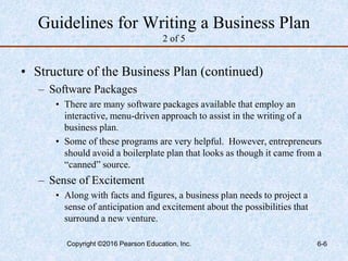 Chapter 6 - Writing A Business Plan.ppt