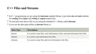 Comprehensive Guide to File Operations and I/O in C++ Programming | PPTX