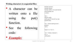 Comprehensive Guide to File Operations and I/O in C++ Programming | PPTX