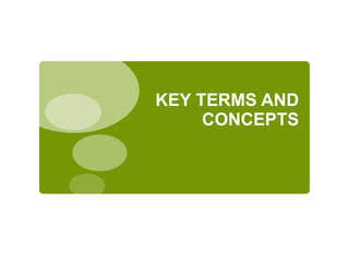 KEY TERMS AND
CONCEPTS
 