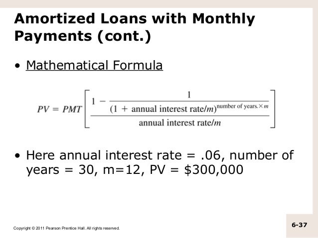 Loan Amortization Formula >> Chapter 6 Annuity Loan Amortization Formula >> Chapter 6 Annuity
