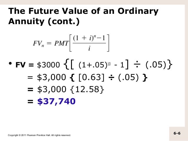 chapter 6 annuity future value annuity formula