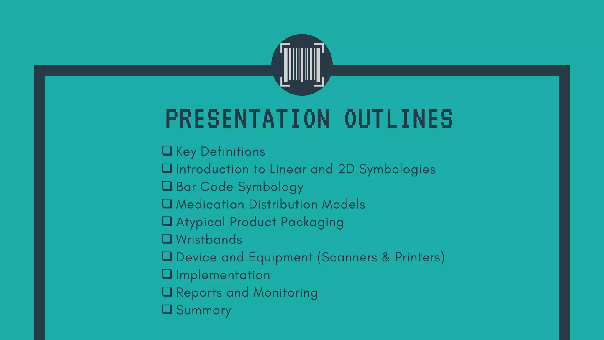 PRESENTATION OUTLINES
