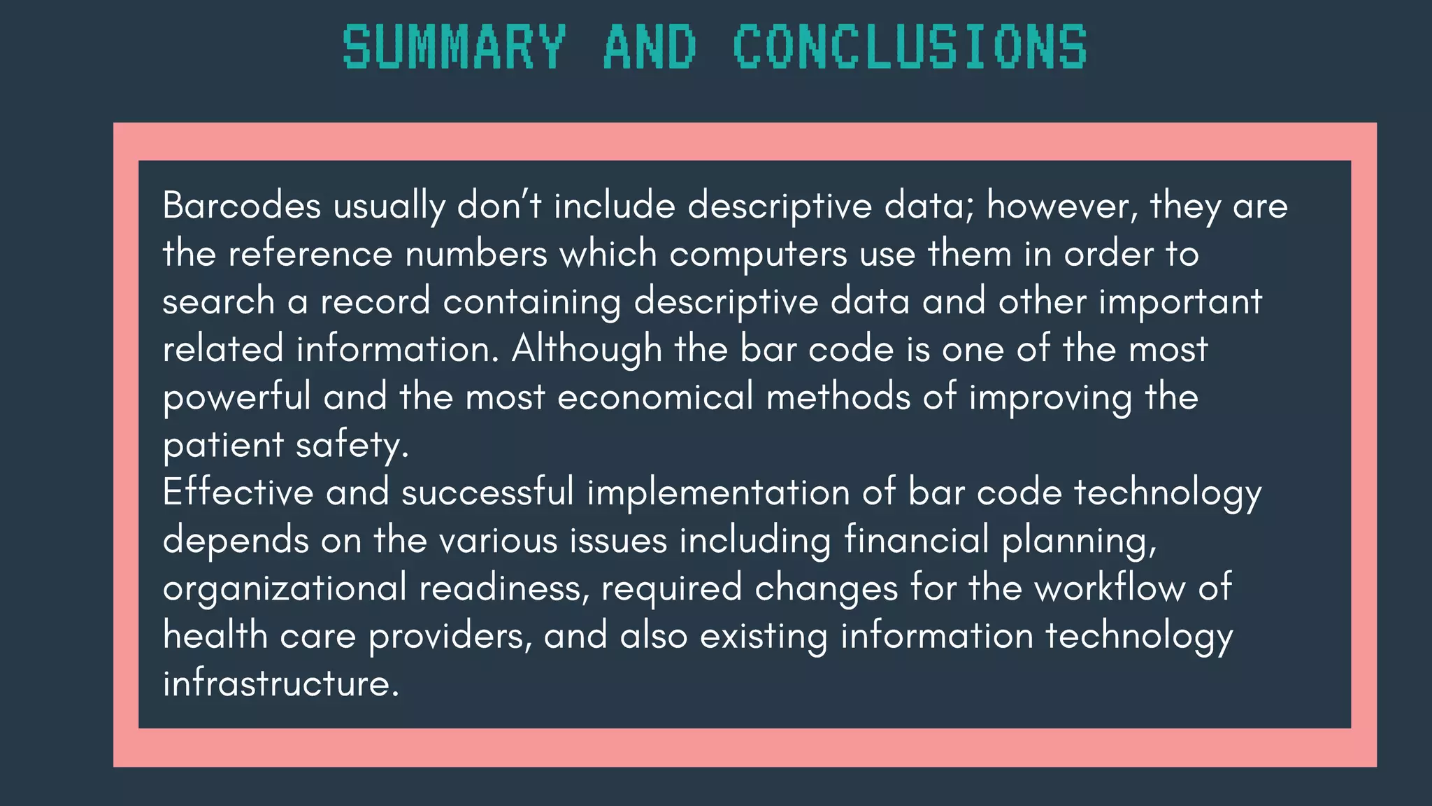 SUMMARY AND CONCLUSIONS
