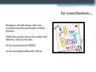 Chapter 6 basic design for assembly | PPTX