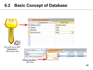 6.2 Basic Concept of Database
 