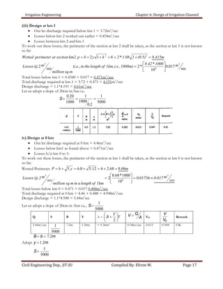 Chapter 6 design of irrigation channel1 | PDF