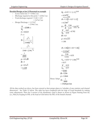 Chapter 6 design of irrigation channel1 | PDF