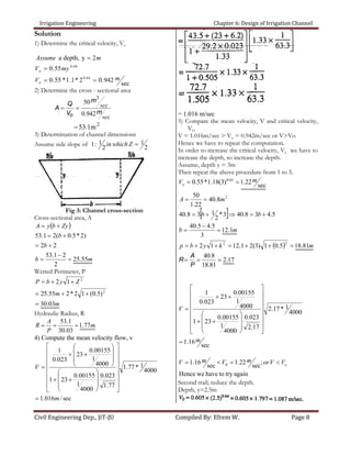Chapter 6 design of irrigation channel1 | PDF