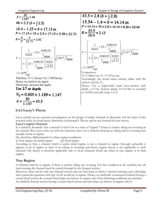Chapter 6 design of irrigation channel1 | PDF