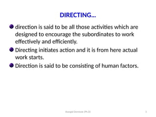 Management Direction Post introduction to management, management theory | PPTX