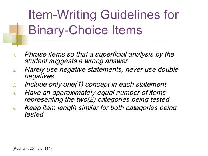 binary item test analysis for teachers