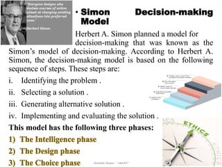 Simon's Model Chapter 6 ETHICAL DECISIONS. (Business Ethics) pdf | PDF