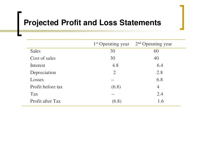 financial estimates and projections profit projections