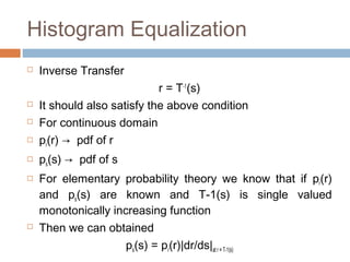 Sign In Inverse Transfer Function Chapter 6 Image Processing: Image Enhancement | PPT