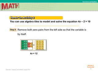 (7) inquiry Lab - Solve Two Step Equations | PPTX