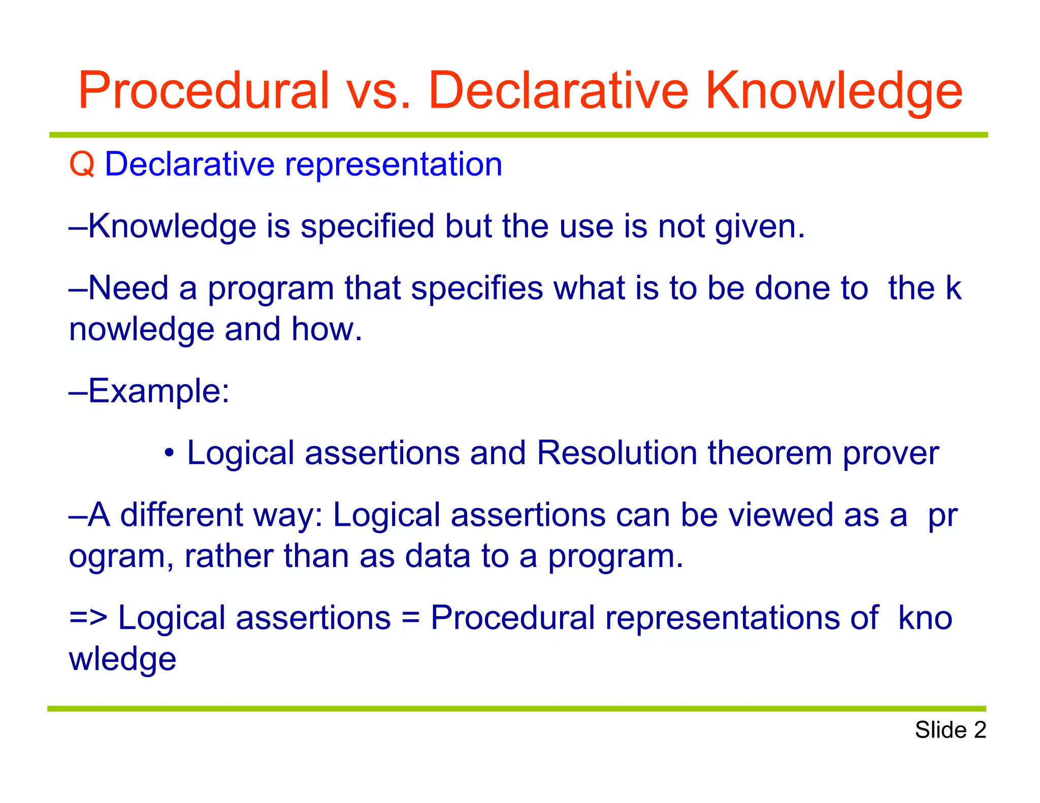 knowledge representation using rules | PPTX | Programming Languages ...