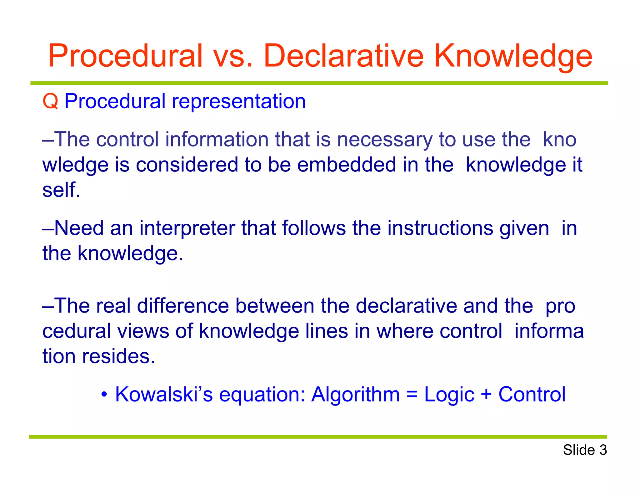 knowledge representation using rules | PPTX | Programming Languages ...