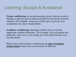 Escape Learning Learning-Psych the expanding human extensive | PPT