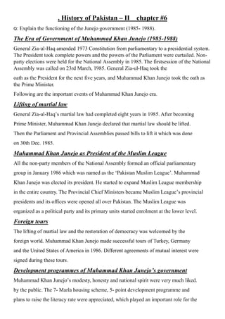 Pakistan Rasheed Junejo chapter 6 long q ans history tuesday.docx