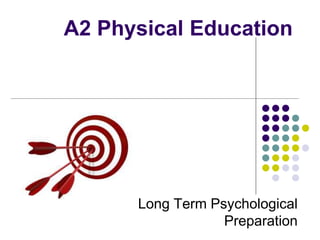 A2 Physical Education

Long Term Psychological
Preparation

 