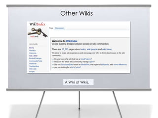 Other Wikis
14




      A Wiki of Wikis.
 