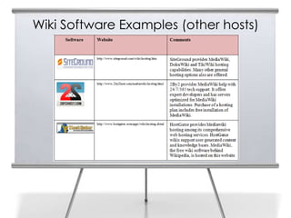 Wiki Software Examples (other hosts)
18
 
