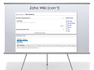 Zoho Wiki (con’t)
30
 