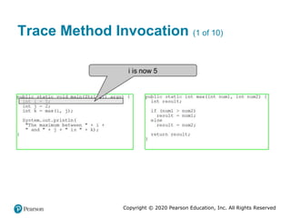 Copyright © 2020 Pearson Education, Inc. All Rights Reserved
Trace Method Invocation (1 of 10)
 