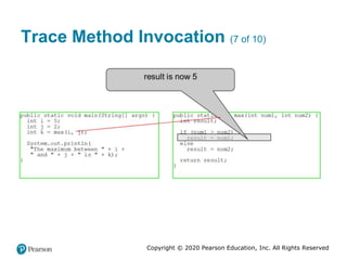 Copyright © 2020 Pearson Education, Inc. All Rights Reserved
Trace Method Invocation (7 of 10)
 