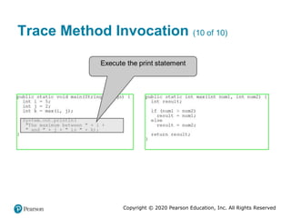 Copyright © 2020 Pearson Education, Inc. All Rights Reserved
Trace Method Invocation (10 of 10)
 