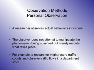 personal observation method