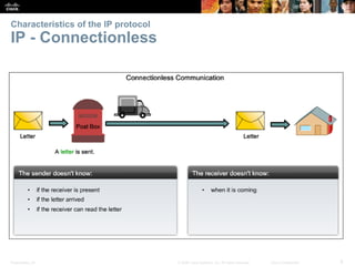 Presentation_ID 8© 2008 Cisco Systems, Inc. All rights reserved. Cisco Confidential
Characteristics of the IP protocol
IP ...