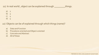 Std 12 Computer Chapter 6 object oriented concept important mcqs | PPTX