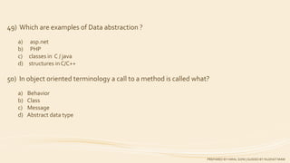 Std 12 Computer Chapter 6 object oriented concept important mcqs | PPTX