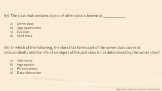 Std 12 Computer Chapter 6 object oriented concept important mcqs | PPTX