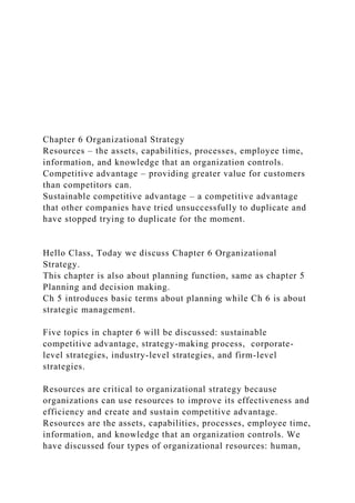 Organizational Strategy and Competitive Advantage | PDF