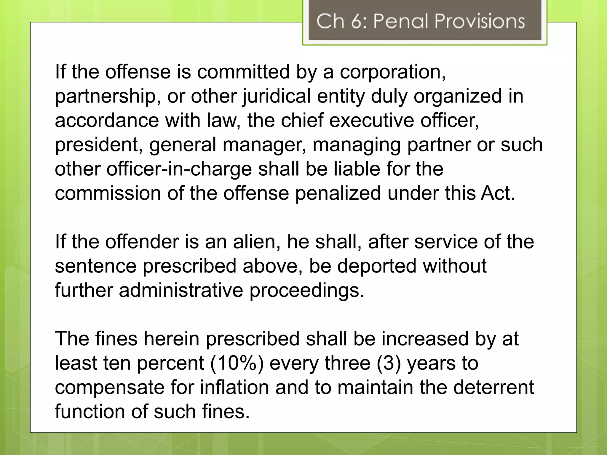 Chapter 6 penal provisions | PPTX