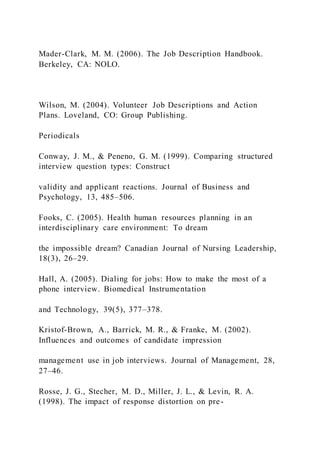 The Job Description Handbook.pdf CHAPTER 6 Position Descriptions Chapter Objectives | DOCX
