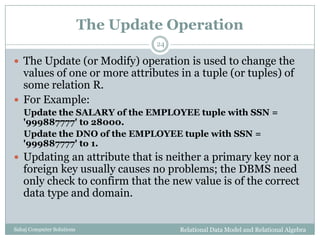 Upgrade Relation Chapter 6 relational data model and relational | PPTX