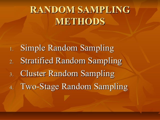 random sampling techniques random sampling techniques