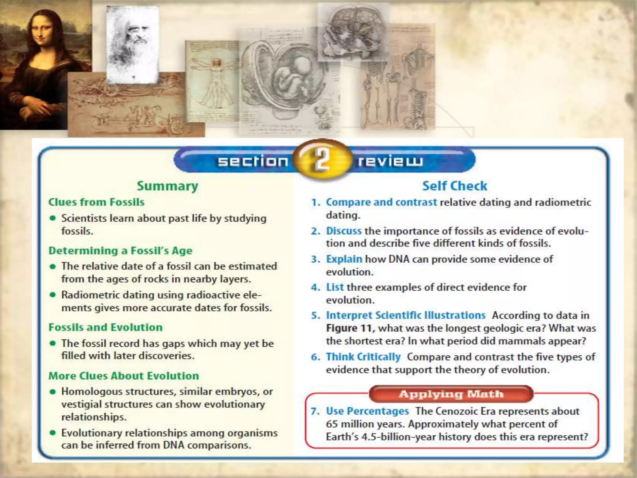 Chapter 6 section 2 (clues about evolution)