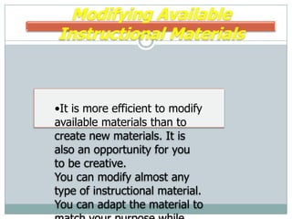 Chapter 6 selecting methods,media, and materials. | PPT