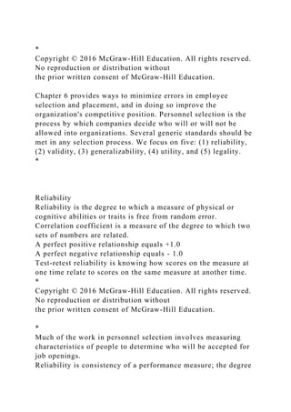 Chapter 6 Selection and PlacementCopyright ©.docx