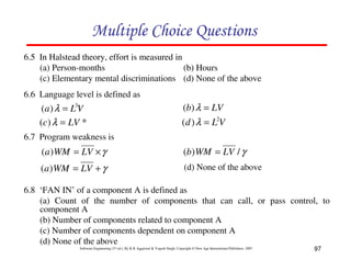 Chapter 6 software metrics | PDF